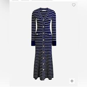 Button-up sweater-dress in stripe
